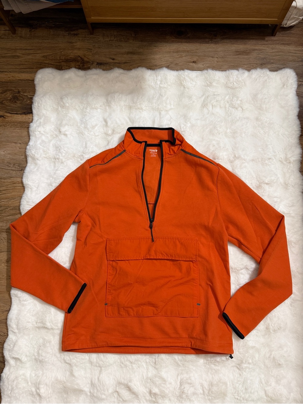 NWOT Old Navy Active Dynamic Fleece Orange Half Zip Pullover M